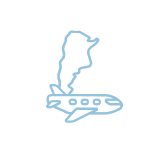 Icono argentina en avion